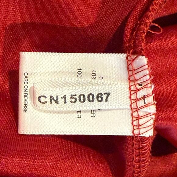 New York & Company Women’s Dark Orange Midi Shift Dress With Crochet Size L - Picture 12 of 14